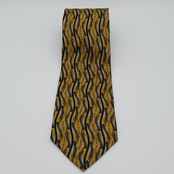 Other - Today's Man Silk tie Gold Blue Black Wave